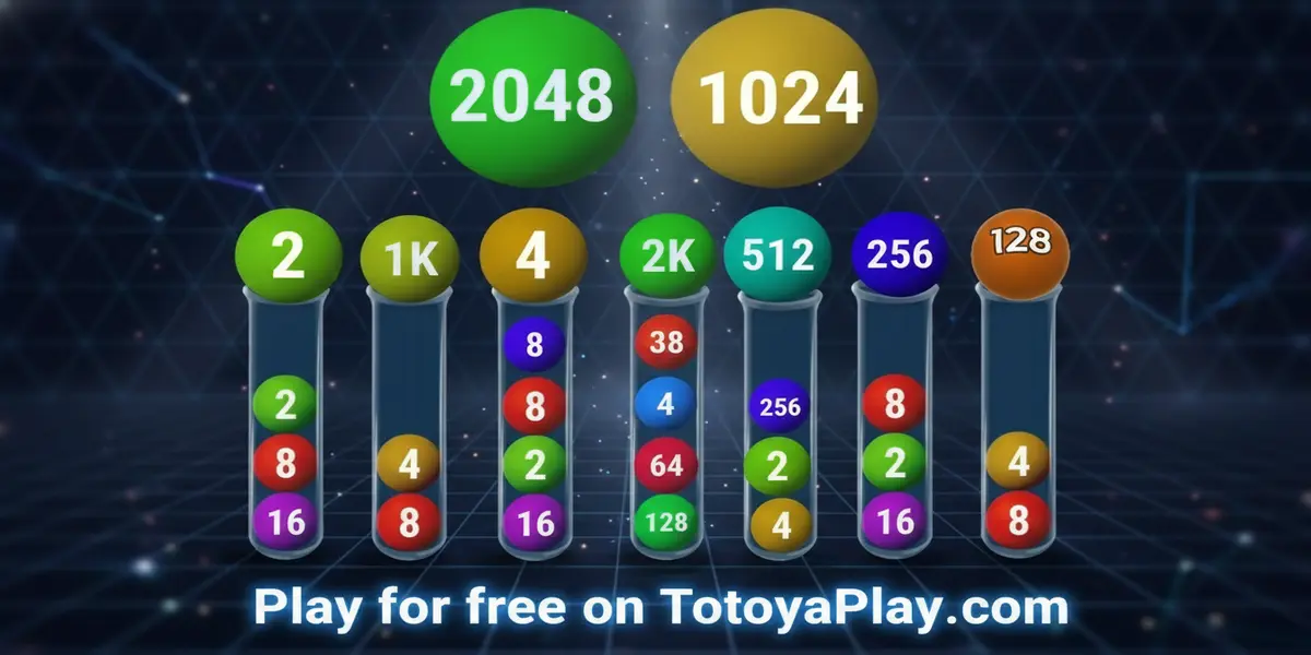 Gameplay screenshot of 2048 in Flasks