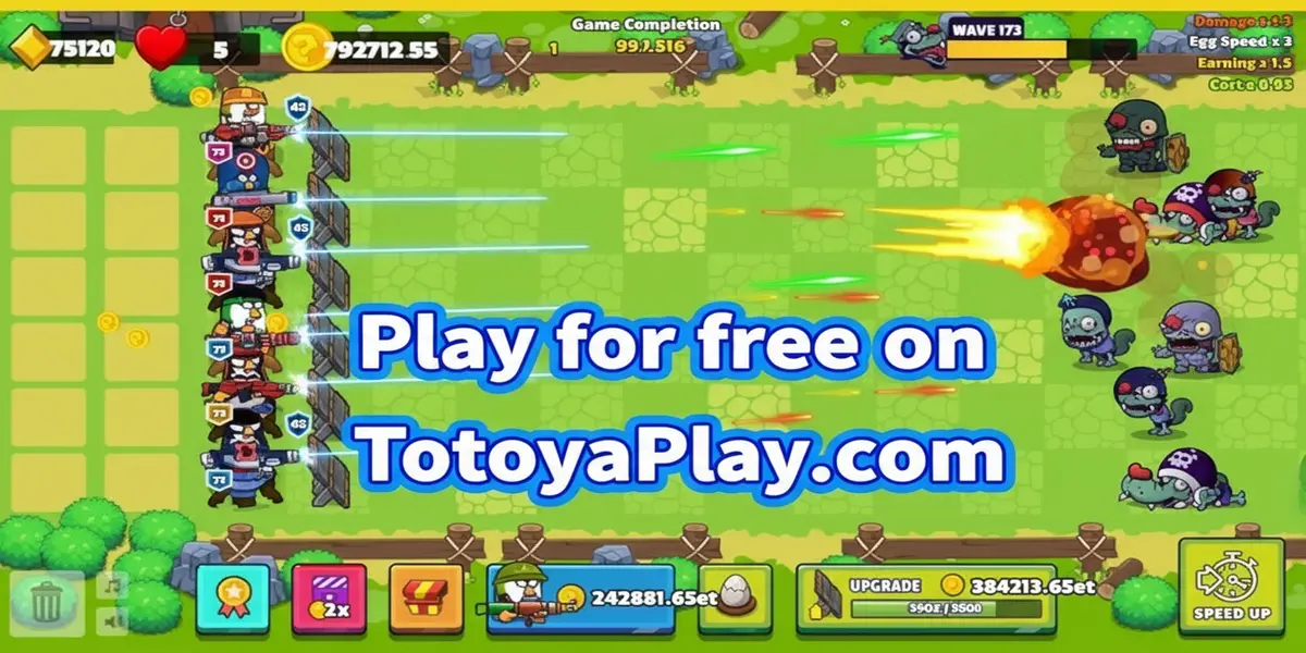 Gameplay screenshot of Chicken Merge unblocked