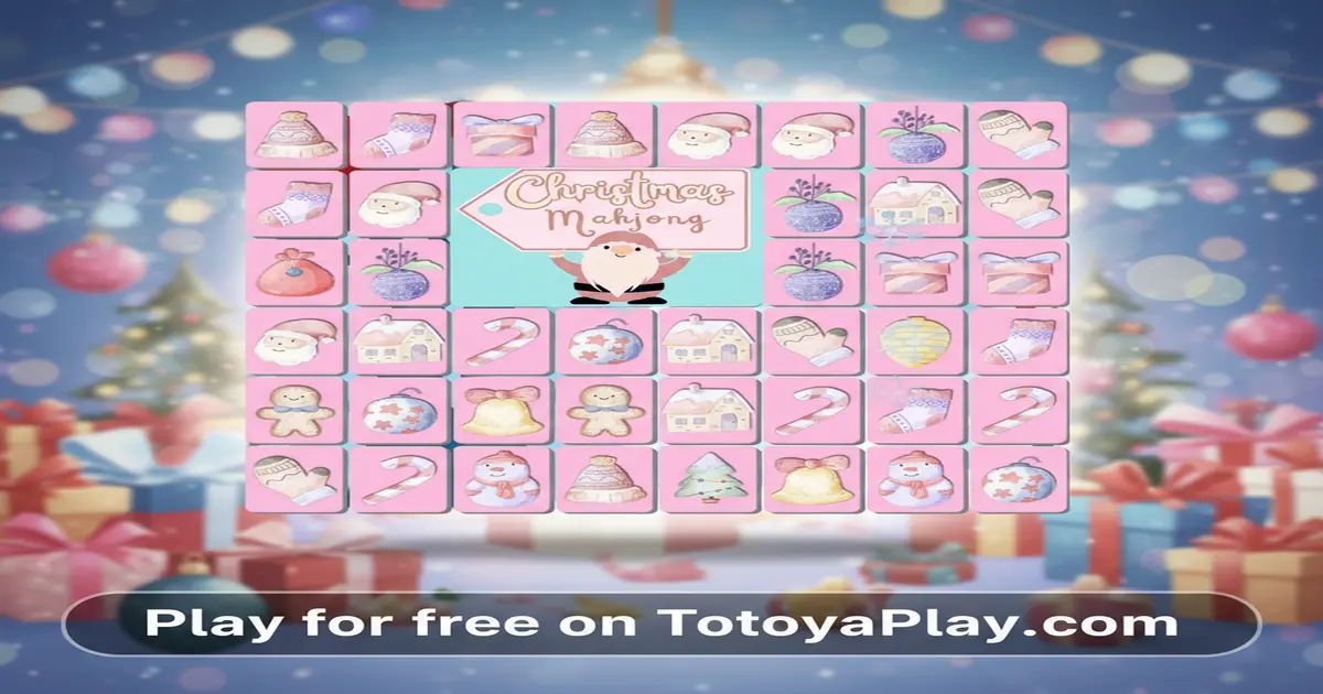 Gameplay screenshot of Christmas Mahjong