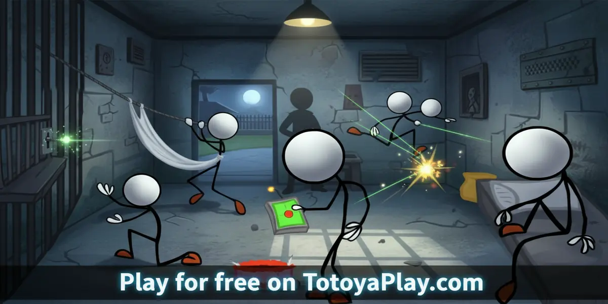 Henry Stickmin choosing an item to escape his prison cell in Escaping The Prison