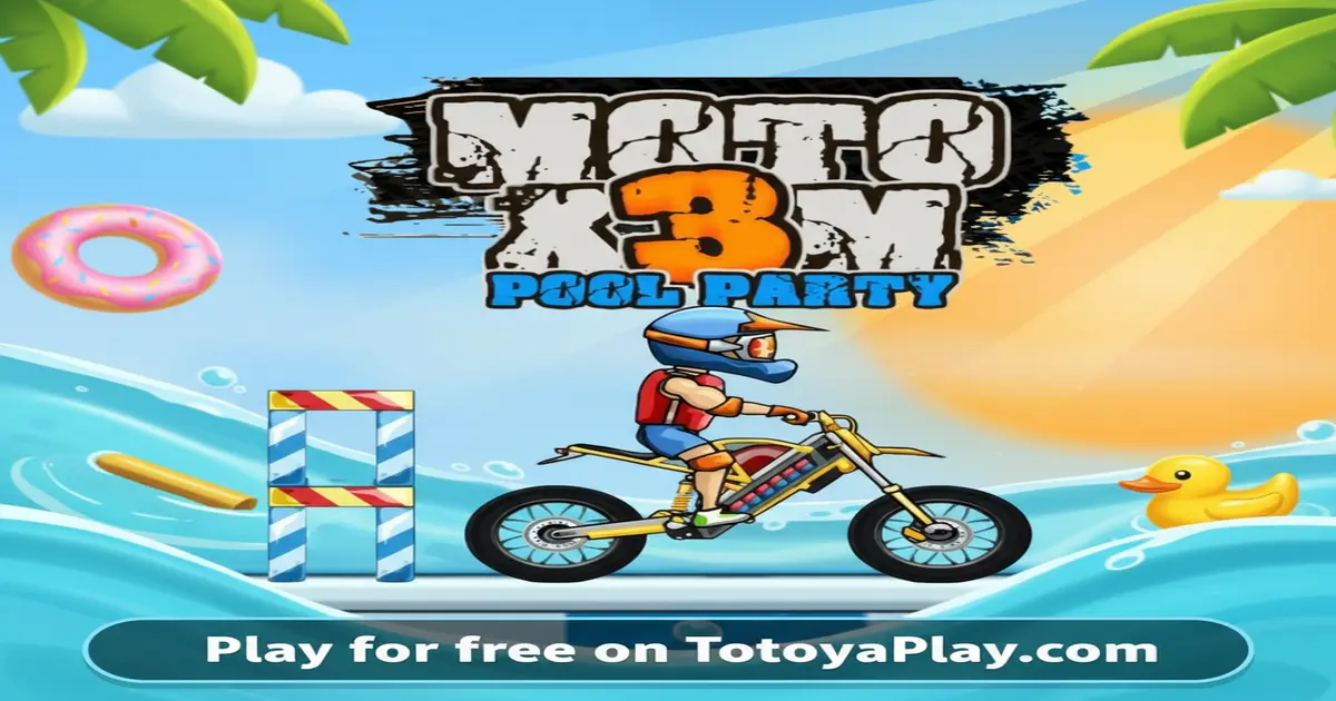 Gameplay screenshot of Moto X3M Pool Party