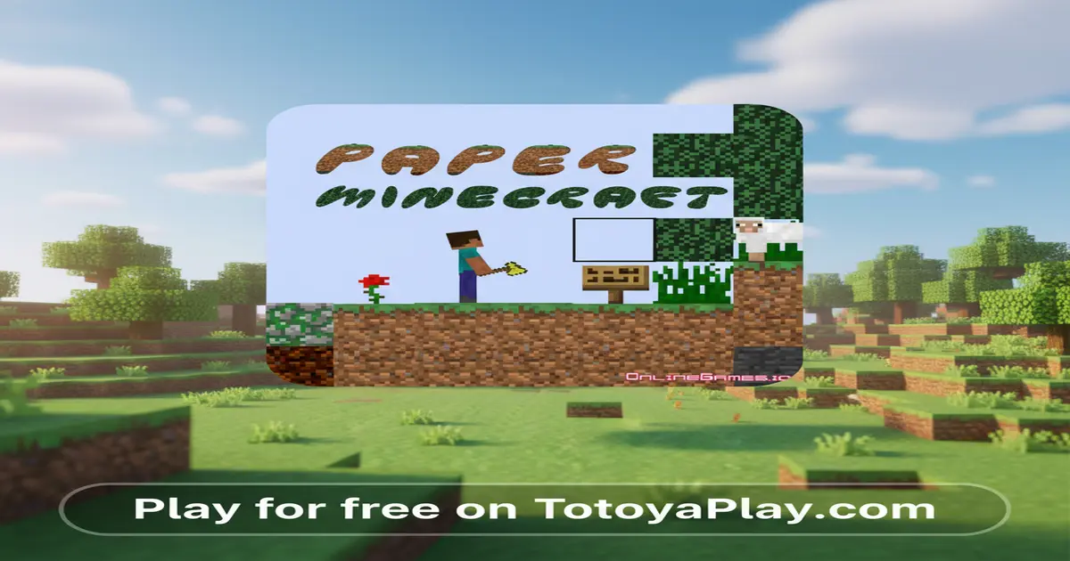Gameplay screenshot of Paper Minecraft
