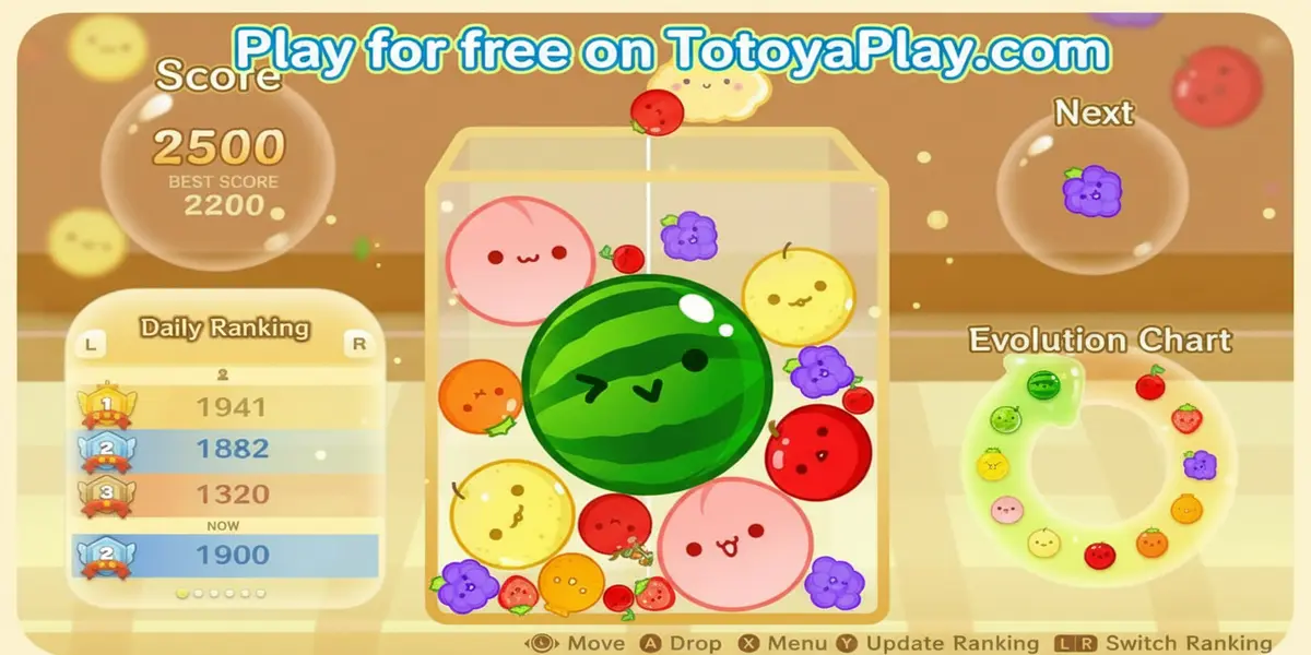 Gameplay screenshot of Suika Game online